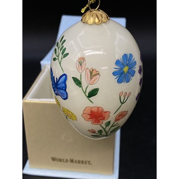 World Market Li Bien Glass Ornament Butterfly & Flowers - Picture 5 of 12